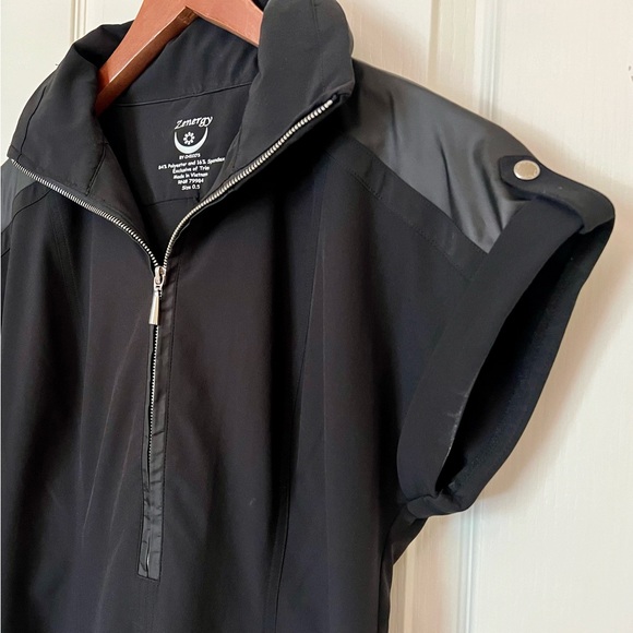 Chico's Zenergy Black Neema Sports Dress Hooded Pockets Half Zip - Picture 6 of 8